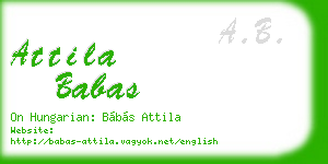 attila babas business card